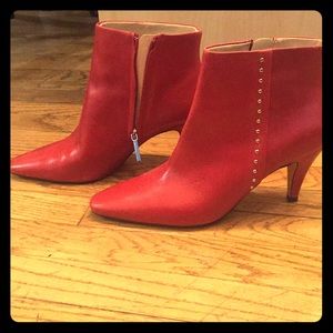 Red Zara booties worn once.